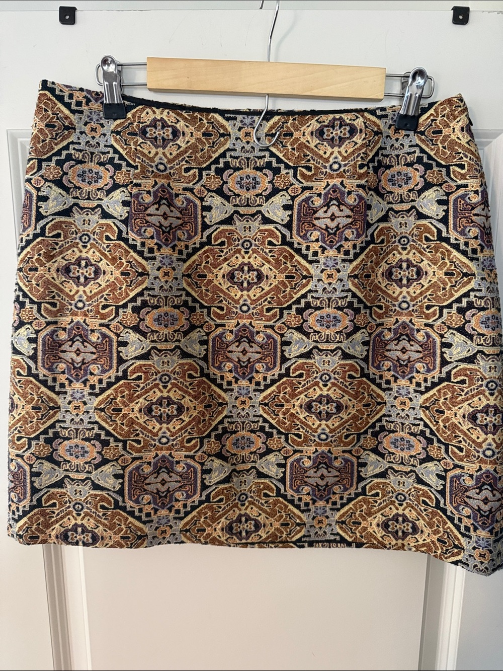 Laundry Woven Patterned Mini Skirt in Brown and Black